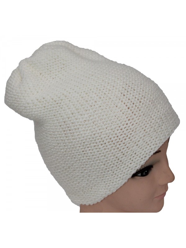 Dviguba šilta merino vilnos balta kepurė