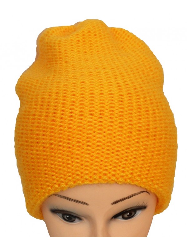 Dviguba šilta kepurė, geltona