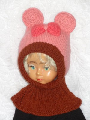 Kepurė šalmas mergaitei: Rožinė pelytė